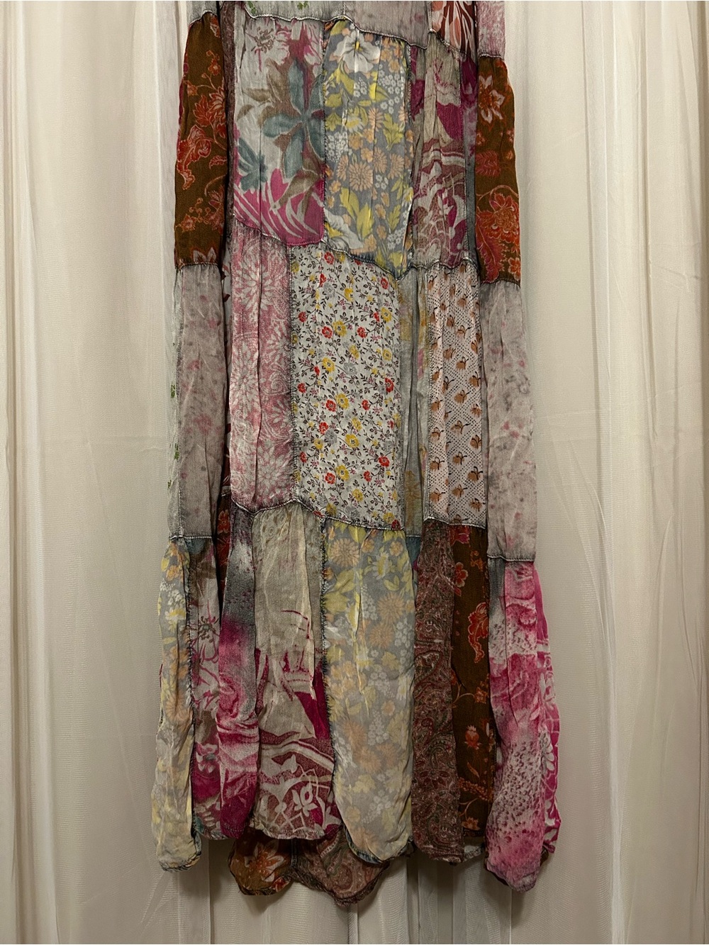 Patchwork Floral Maxi Dress - Multi-Color - Picture 2 of 6